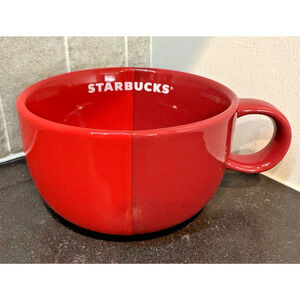 STARBUCKS Holiday Two-Tone Red Mug Christmas Valentine's Love 2011 16oz